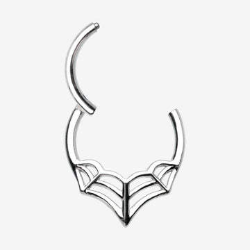 Detail View 1 of Eccentric Spider Web Clicker Hoop Ring